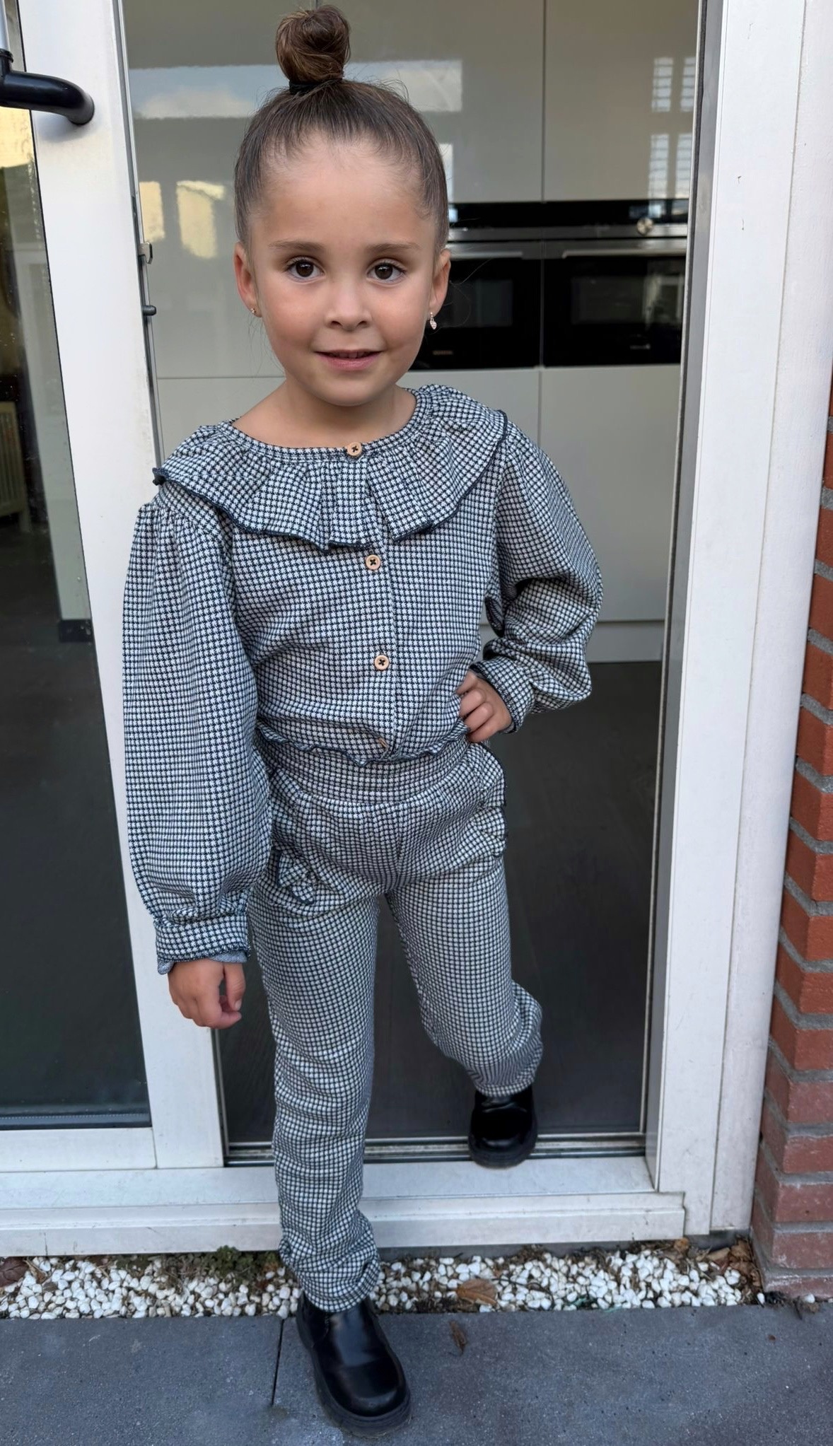 Blouse met grote kraag - Navy