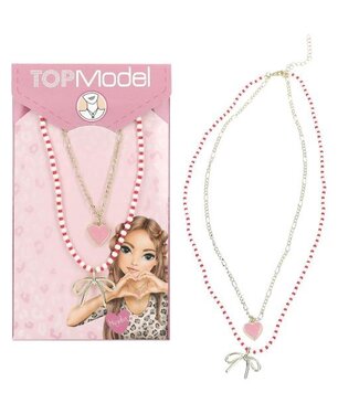 TOPModel TOPModel ketting LEOHEART – Dubbele ketting met hart & strik