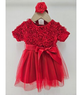 My Sweet Roses Dress - Rood (Met haarband)