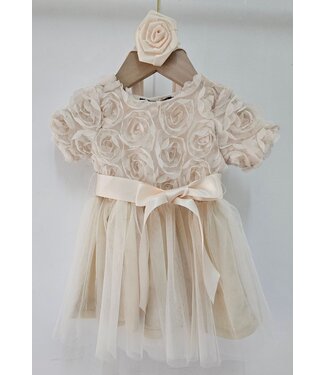 My Sweet Roses Dress - Beige (Met haarband)