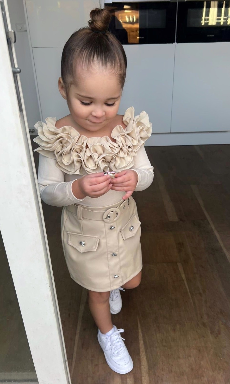 Body Met Ruches - Beige