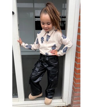 Leatherlook cargo pantalon 2.0 - Zwart