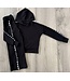 Comfy Hoodie Flared Set - Zwart