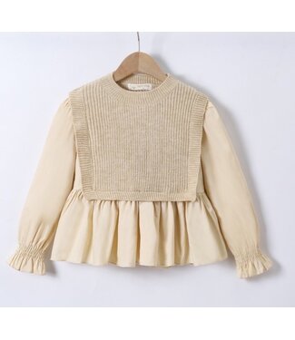 Gebreide Spencer Blouse - Beige