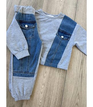 My Denim Joggingset - Grijs