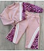 Flared Set met leopard print - Roze