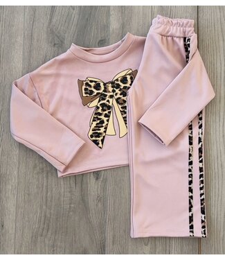 2-delige FLared Set - Leopard/Roze