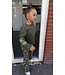 Koko Noko Flower Flared Pants & Sweater Set - Army Green