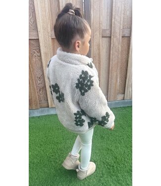 Koko Noko Teddy Bloemen Winterjas - Beige