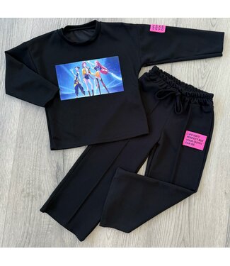 K-Pop Demon Hunters Flared Set Zwart