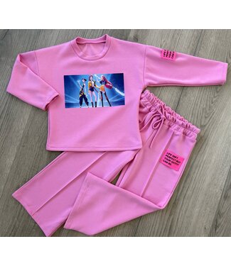 K-Pop Demon Hunters Flared Set Roze