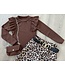 Ruffle longsleeve met tasje - Marron