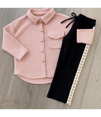 Blouse met hartjes knopen - Roze