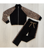 Comfy & Leopard Joggingset - Zwart