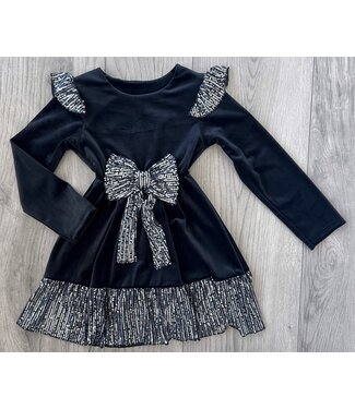 Draakjes en Boefjes Velvet Jurkje Met Sequins - Zwart