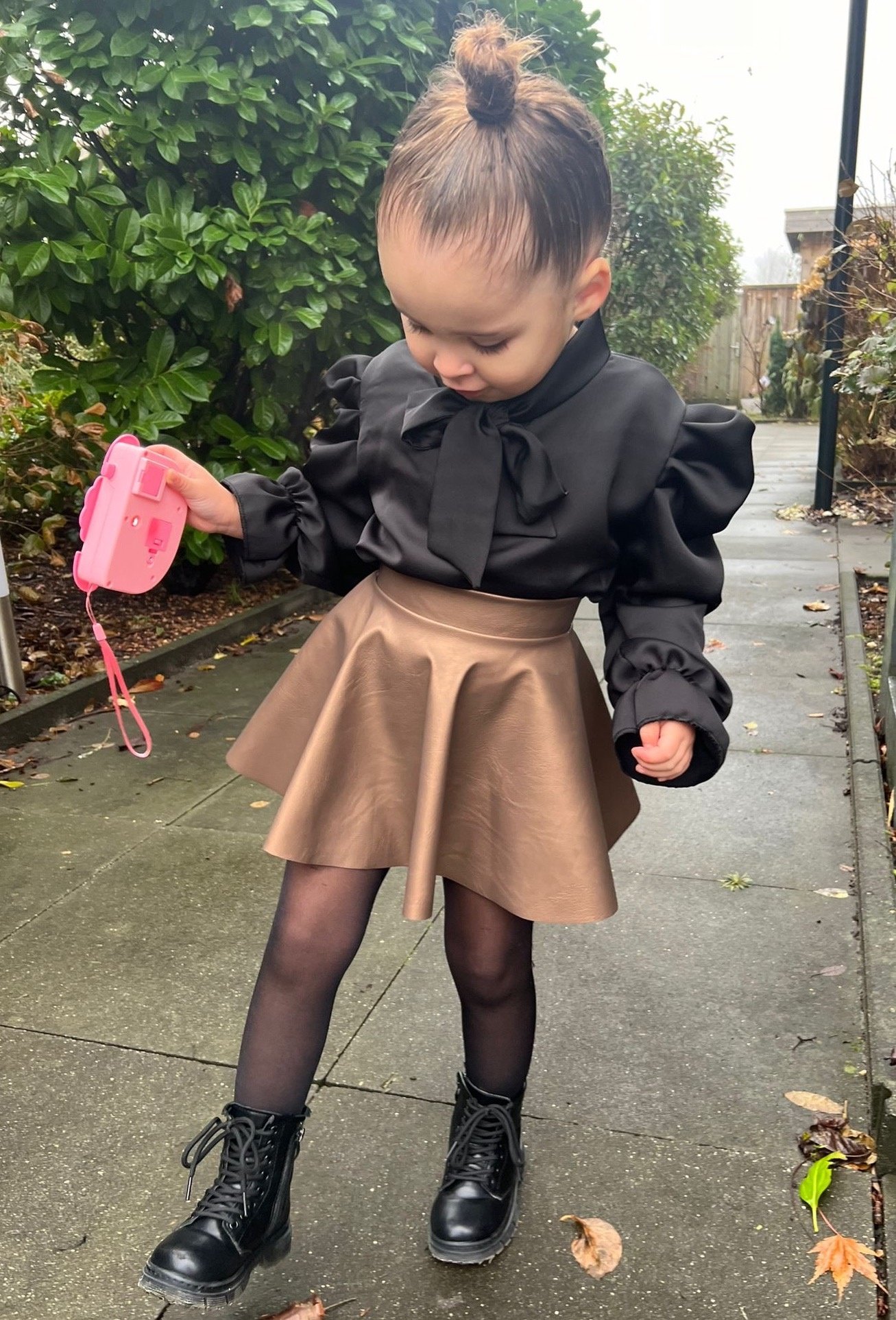 Leatherlook rokje - Bronze