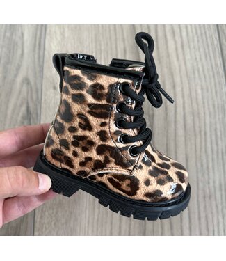Gevoerde enkellaars met rits - Leopard