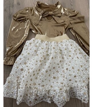 Golden Dots Skirt - White