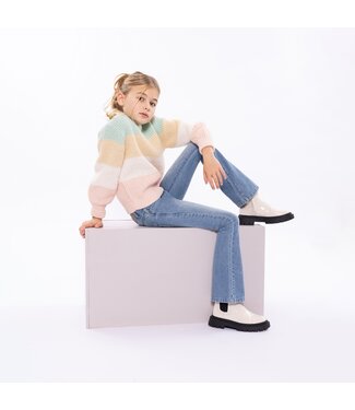 No Way Monday Denim Flared Broek  - Blauw
