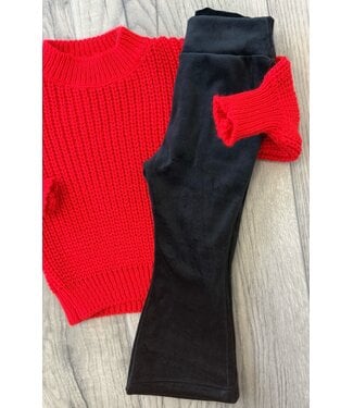 Draakjes en Boefjes Velvet flared broek - Zwart