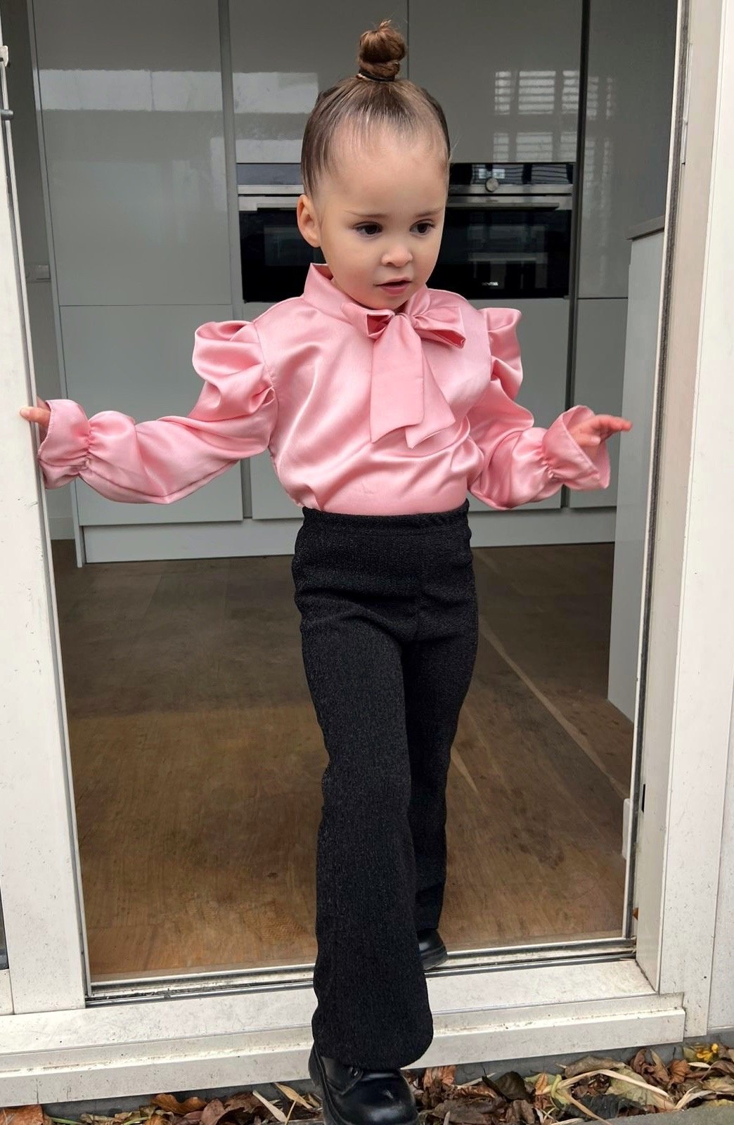 Glitter Flared Broek - Zwart