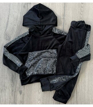 Velvet & Glitter Set - Zwart