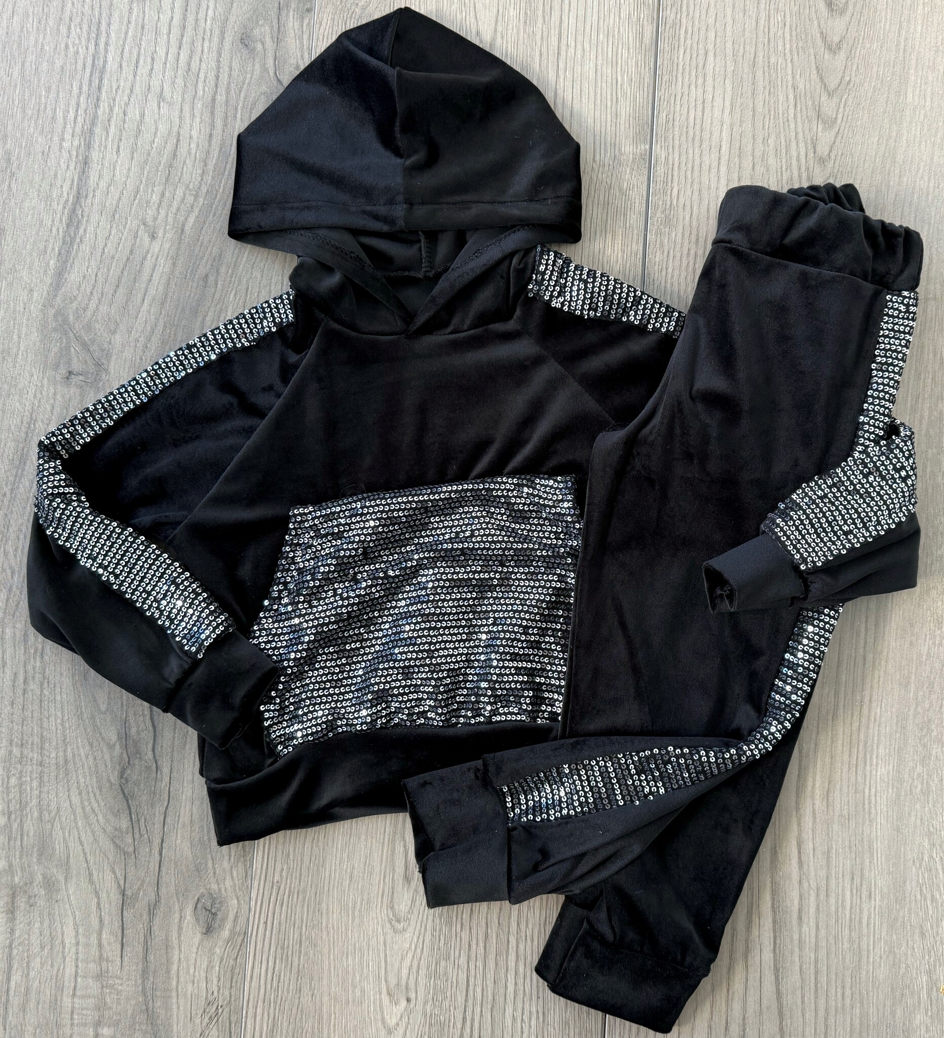 Velvet & Glitter Set - Zwart