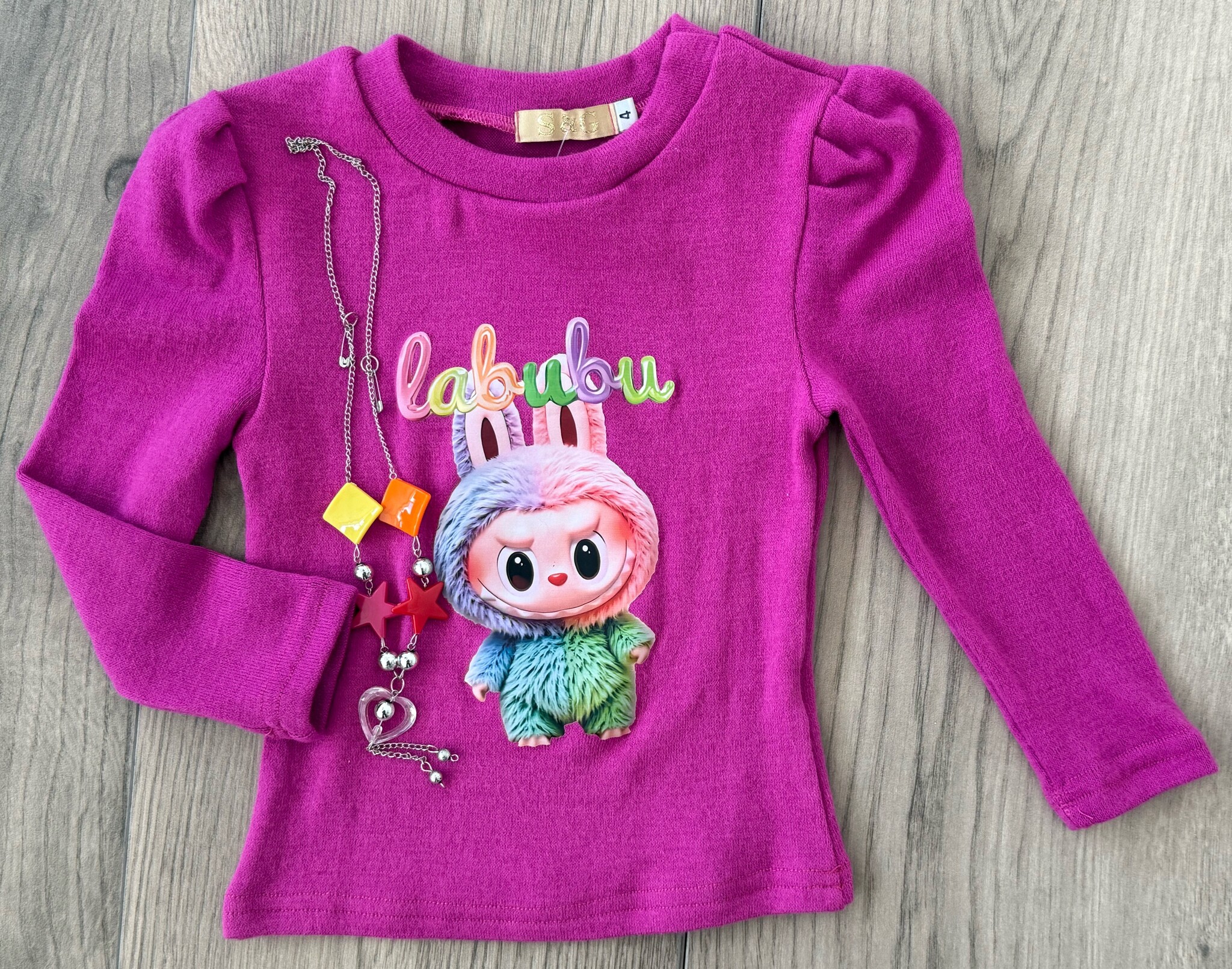 Labubu Longsleeve (Met ketting) - Roze/Paars