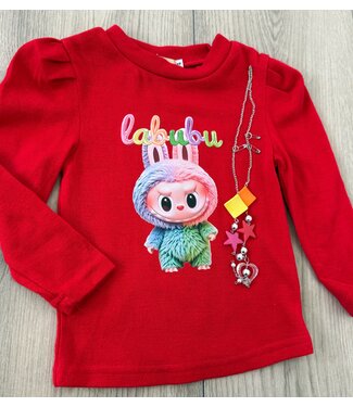 Labubu Longsleeve (Met ketting) - Rood