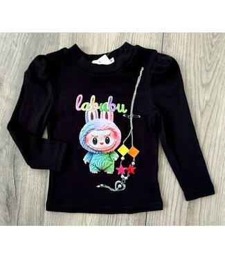 Labubu Longsleeve (Met ketting) - Zwart