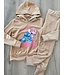 Stitch velvet set - Beige