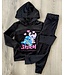 Stitch velvet set - Zwart