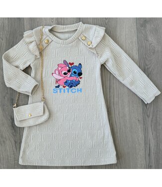 Stitch Dress Met Tasje - Beige