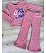 Stitch flared set (Ribstof) - Roze