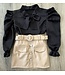 Draakjes en Boefjes Leatherlook Button Skirt - Dk. Beige