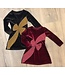 Draakjes en Boefjes Glitter bow velvet dress - Zwart