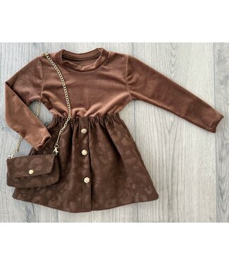 Velvet Marron Dress (Met tasje)