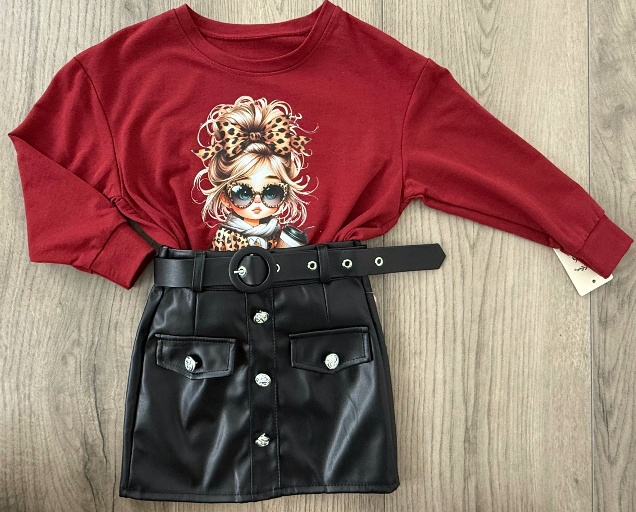 Leopard girly sweater - Bordeaux