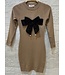 Dress with a bow - Camel