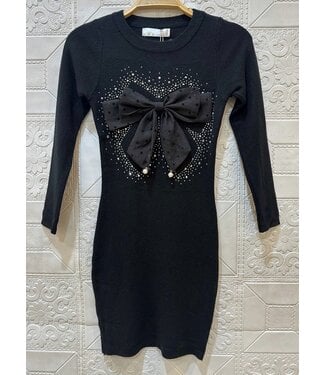 Dress with a bow - Zwart