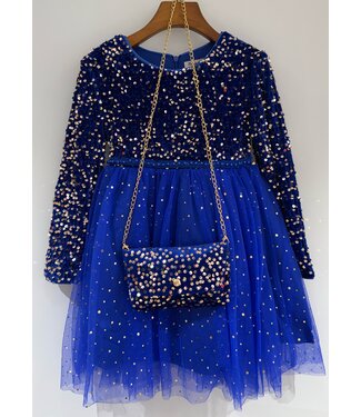 Glitter Tule Jurkje(met tasje) - Blauw (Verzenddatum 9 Okt)