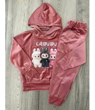 Labubu Velvet Set - Old Pink