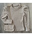 Button sparkle longsleeve met tasje - Beige