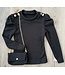 Button sparkle longsleeve met tasje -Zwart