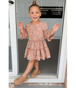 Koko Noko Jurkje – Beige met Bloemen en Ruffles