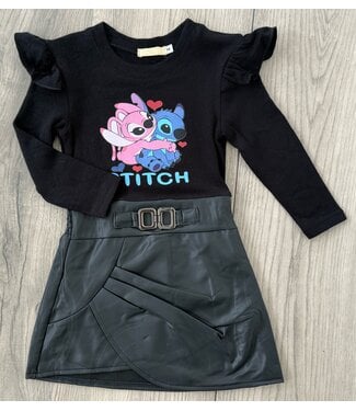Stitch leatherlook dress