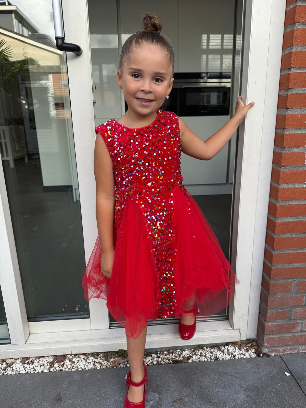 Glitter Jurkje - Rood