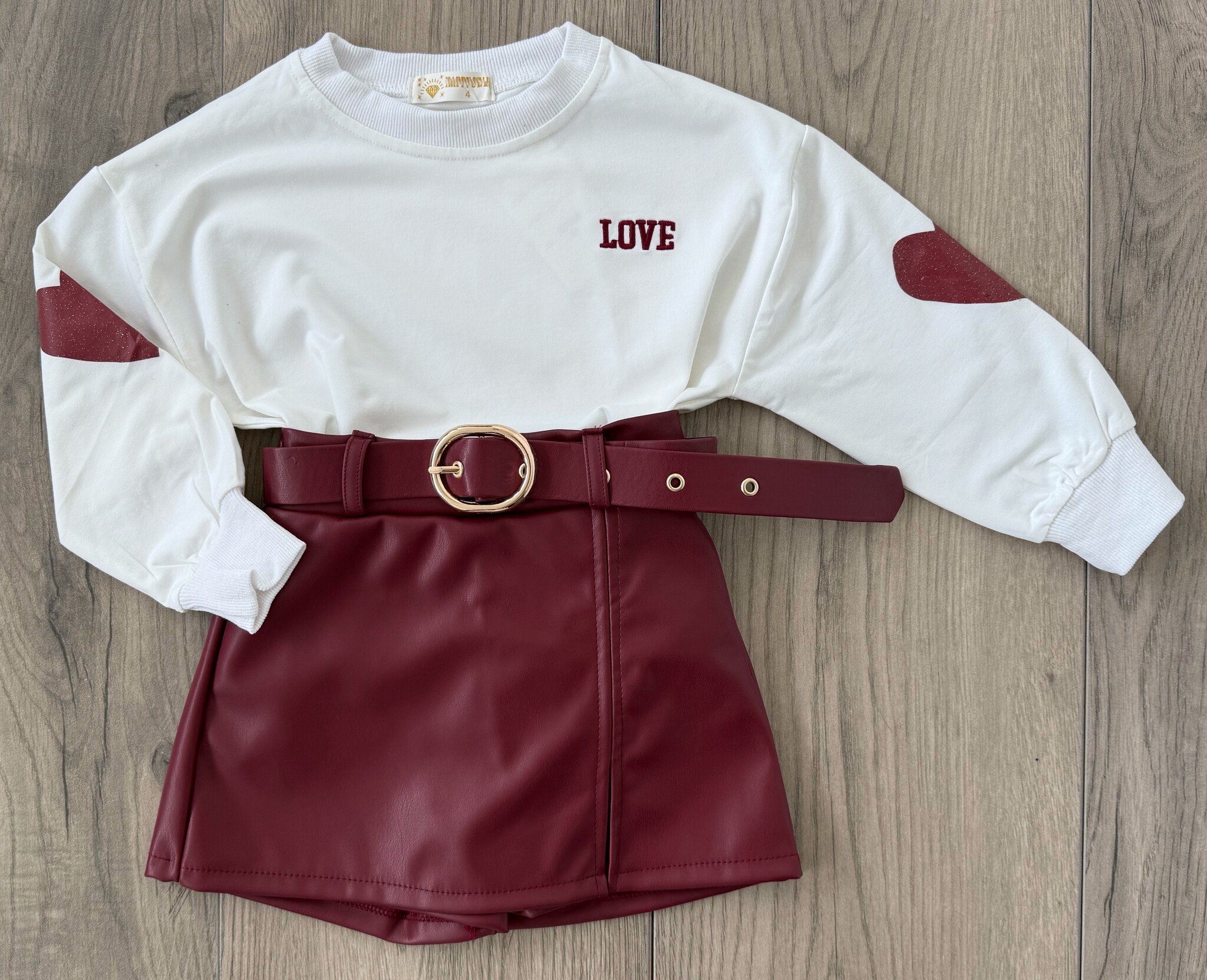 Leatherlook broekrokje - Bordeaux