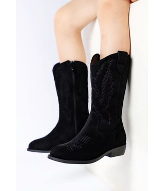 Suede Cowboy Boots - Zwart