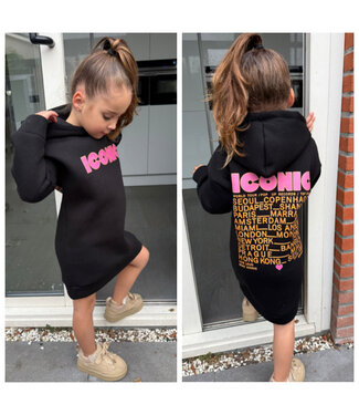 Hoodie Dress - Iconic Zwart
